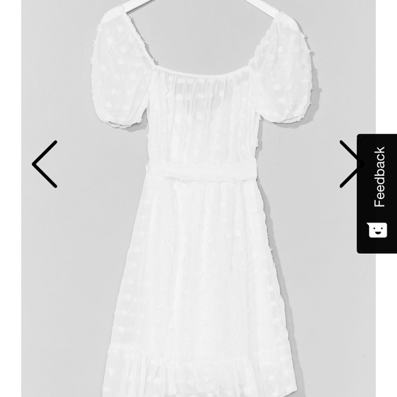 Nasty Gal Ruffle Hem Tie Waist Dobby Mesh Dress - Picture 4 of 8